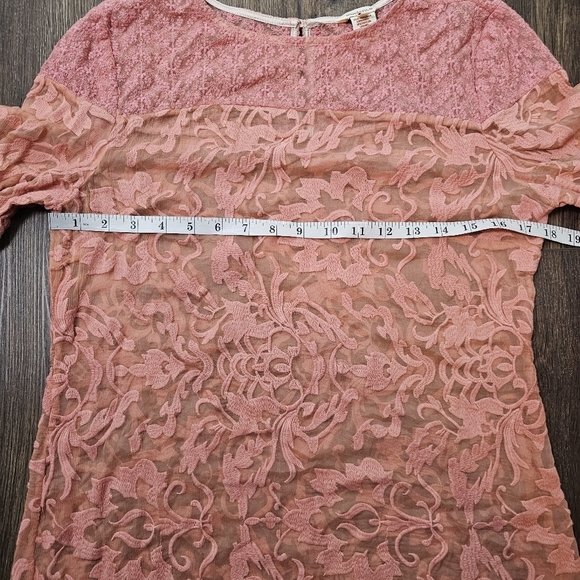 Sundance Lace Semi Sheer Tunic Dress SZ 4 Floral Motif Long Sleeve Romantic - Picture 10 of 14